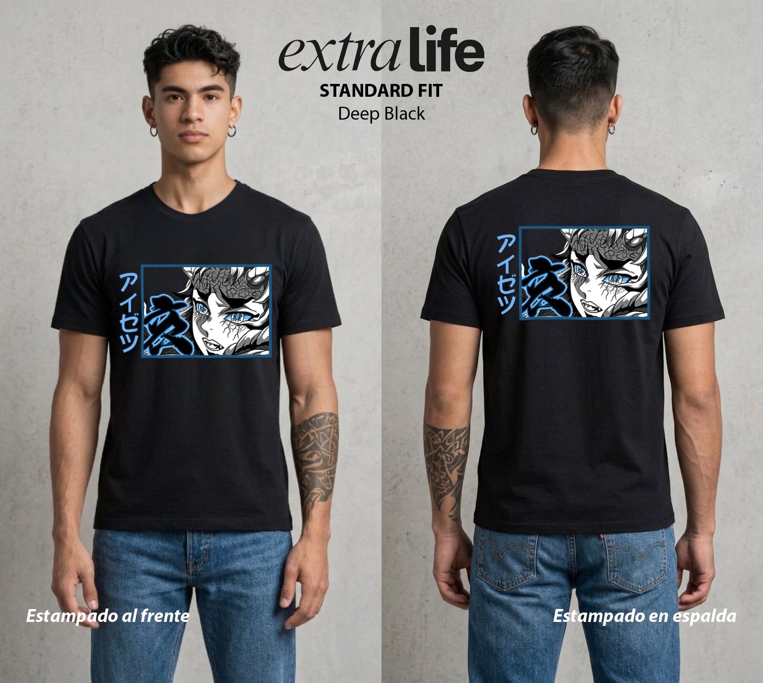 Cazadores de la Noche | El Llanto del Luto #00956 - Playera Standard Fit | Deep Black - Foto en modelo
