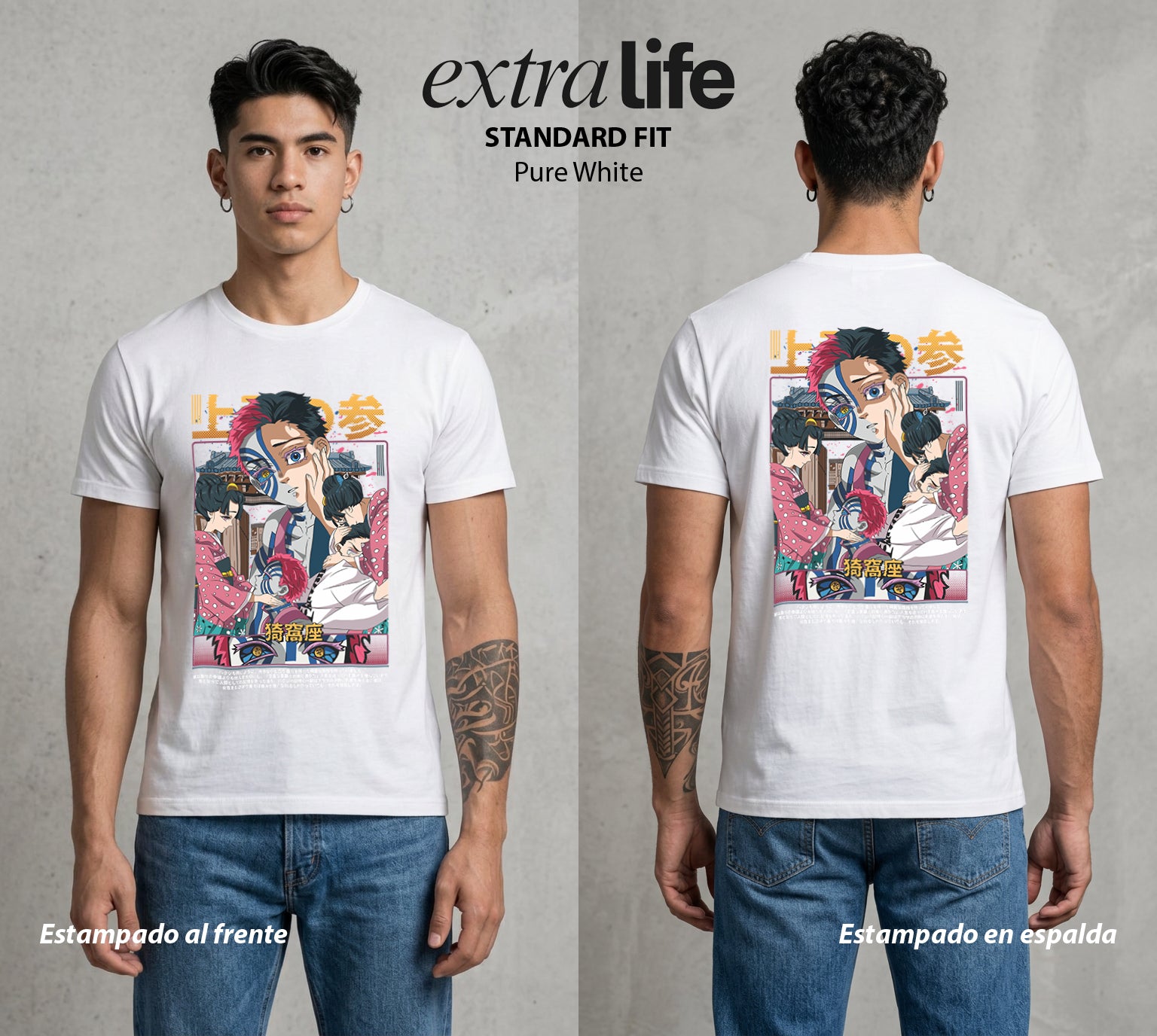 Cazadores de la Noche | El Demonio del Amanecer #00957 - Playera Standard Fit | Pure White - Foto en modelo