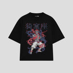Playera streetwear premium de anime y gaming ExtraLife MX, corte oversized drop shoulder ligero y fresco en color Deep Black y Off-White, moda urbana mexicana de culto.