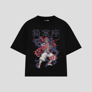 Playera streetwear premium de anime y gaming ExtraLife MX, corte oversized drop shoulder ligero y fresco en color Deep Black y Off-White, moda urbana mexicana de culto.