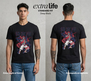 Cazadores de la Noche | El Puño del Demonio #00958 - Playera Standard Fit | Deep Black - Foto en modelo