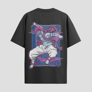 Playera urbana de anime y gaming ExtraLife MX, corte Standard Fit unisex ligero y transpirable en color Deep Black y Pure White, ropa de uso diario para gym y casual.