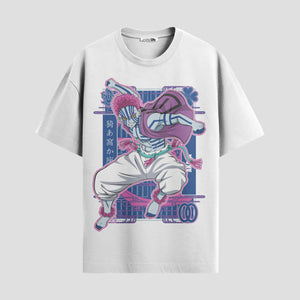 Playera urbana de anime y gaming ExtraLife MX, corte Standard Fit unisex ligero y transpirable en color Deep Black y Pure White, ropa de uso diario para gym y casual.