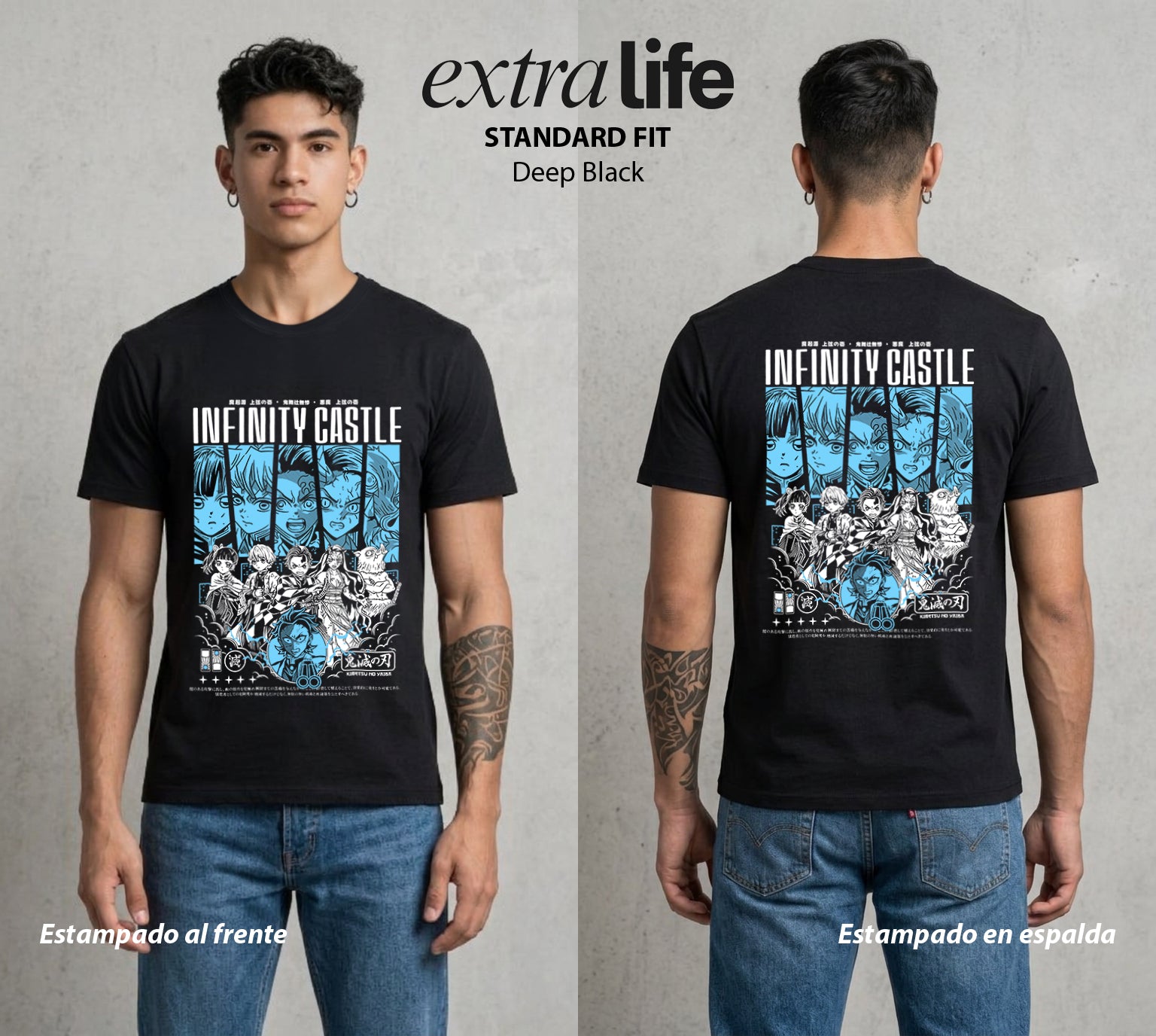 Cazadores de la Noche | Clase 1-A #00963 - Playera Standard Fit | Deep Black - Foto en modelo
