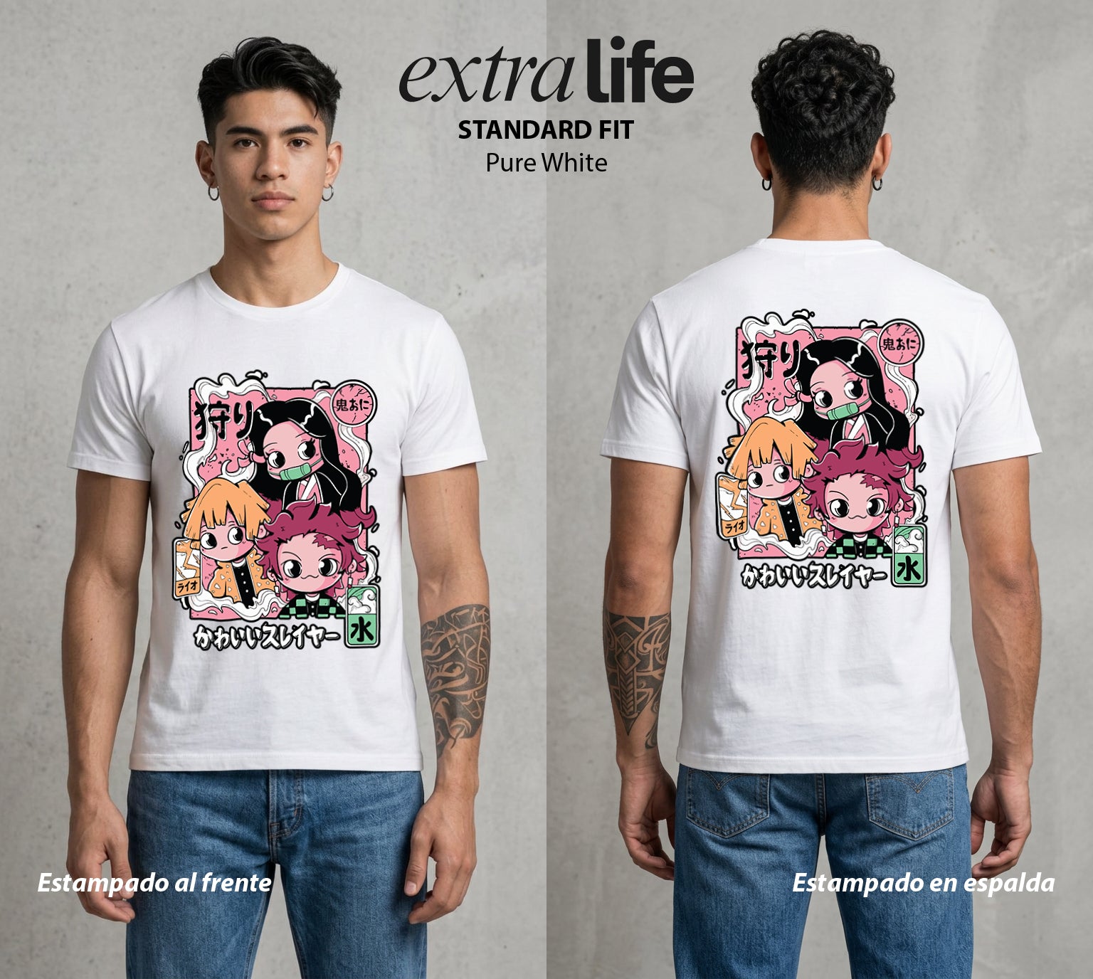 Cazadores de la Noche | Chibi del Mar Chibi #00969 - Playera Standard Fit | Pure White - Foto en modelo