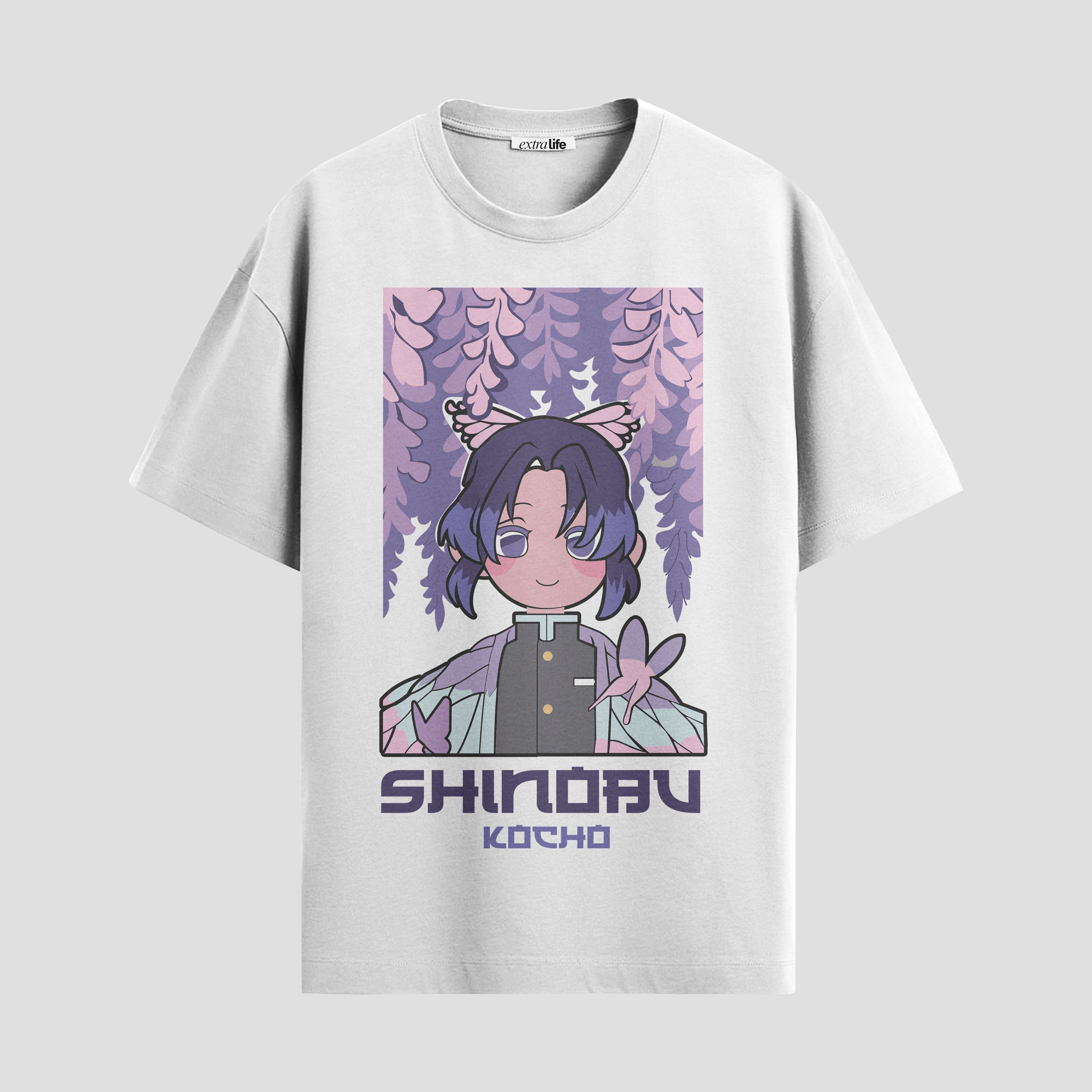 Playera urbana de anime y gaming ExtraLife MX, corte Standard Fit unisex ligero y transpirable en color Deep Black y Pure White, ropa de uso diario para gym y casual.