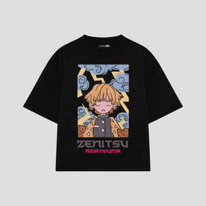Playera streetwear premium de anime y gaming ExtraLife MX, corte oversized drop shoulder ligero y fresco en color Deep Black y Off-White, moda urbana mexicana de culto.