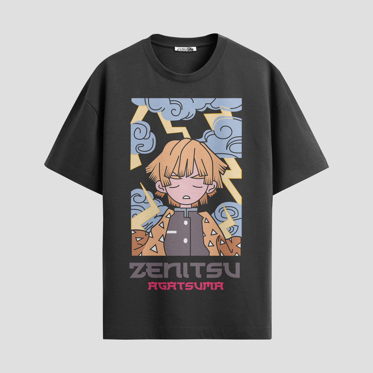 Playera urbana de anime y gaming ExtraLife MX, corte Classic Premium unisex ligero y transpirable en color Deep Black y Pure White, ropa de uso diario para gym y casual.