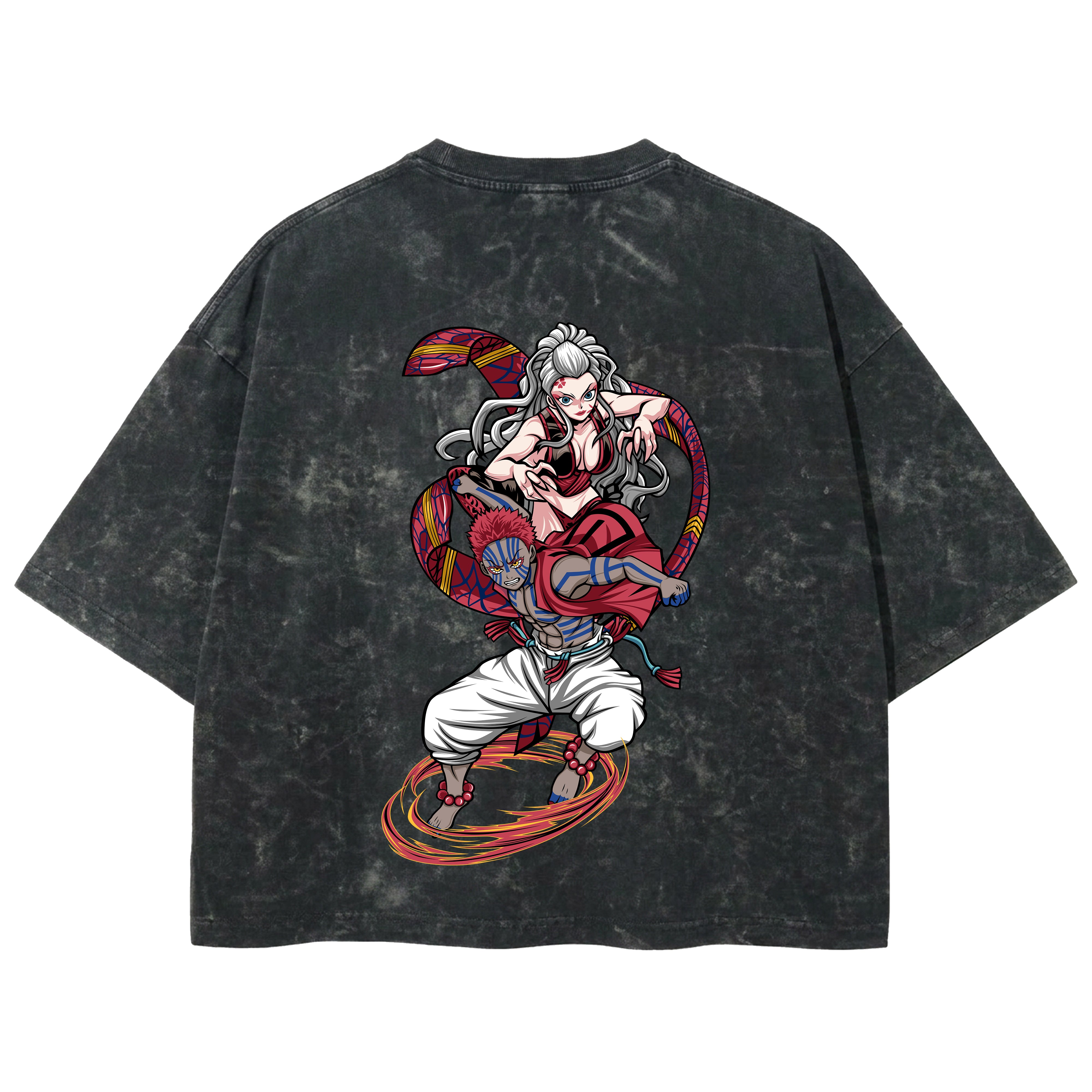 Playera streetwear premium de anime y gaming ExtraLife MX, corte boxy deluxe mineral wash heavyweight en color Acid Wash, moda urbana mexicana de culto.