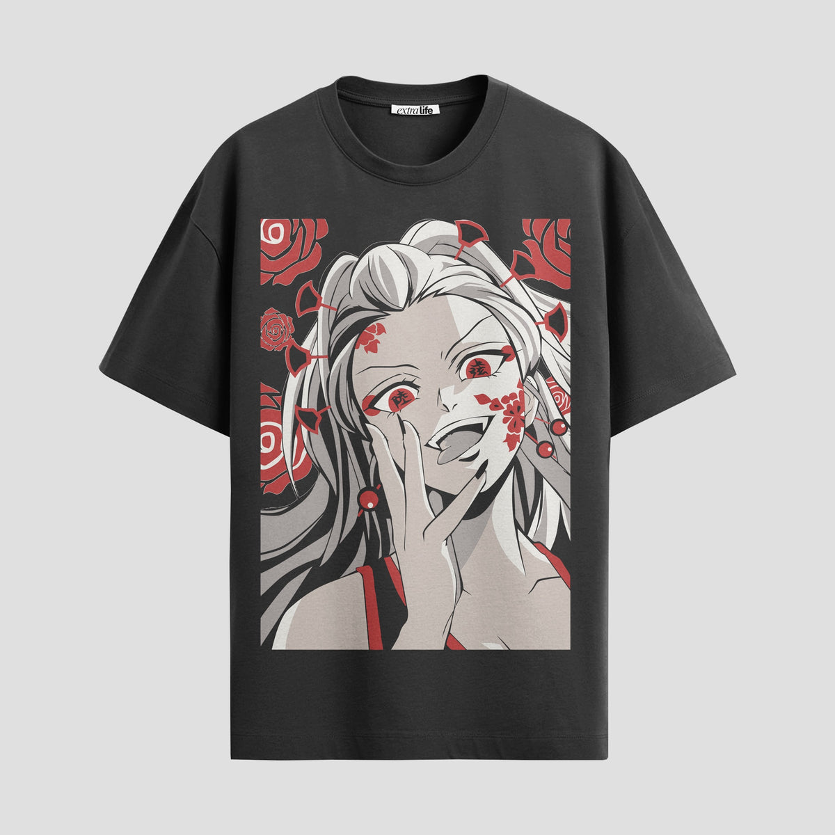 Playera urbana de anime y gaming ExtraLife MX, corte Classic Premium unisex ligero y transpirable en color Deep Black y Pure White, ropa de uso diario para gym y casual.
