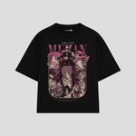 Playera streetwear premium de anime y gaming ExtraLife MX, corte oversized drop shoulder ligero y fresco en color Deep Black y Off-White, moda urbana mexicana de culto.