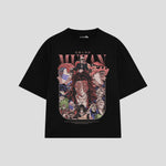 Playera streetwear premium de anime y gaming ExtraLife MX, corte oversized drop shoulder ligero y fresco en color Deep Black y Off-White, moda urbana mexicana de culto.