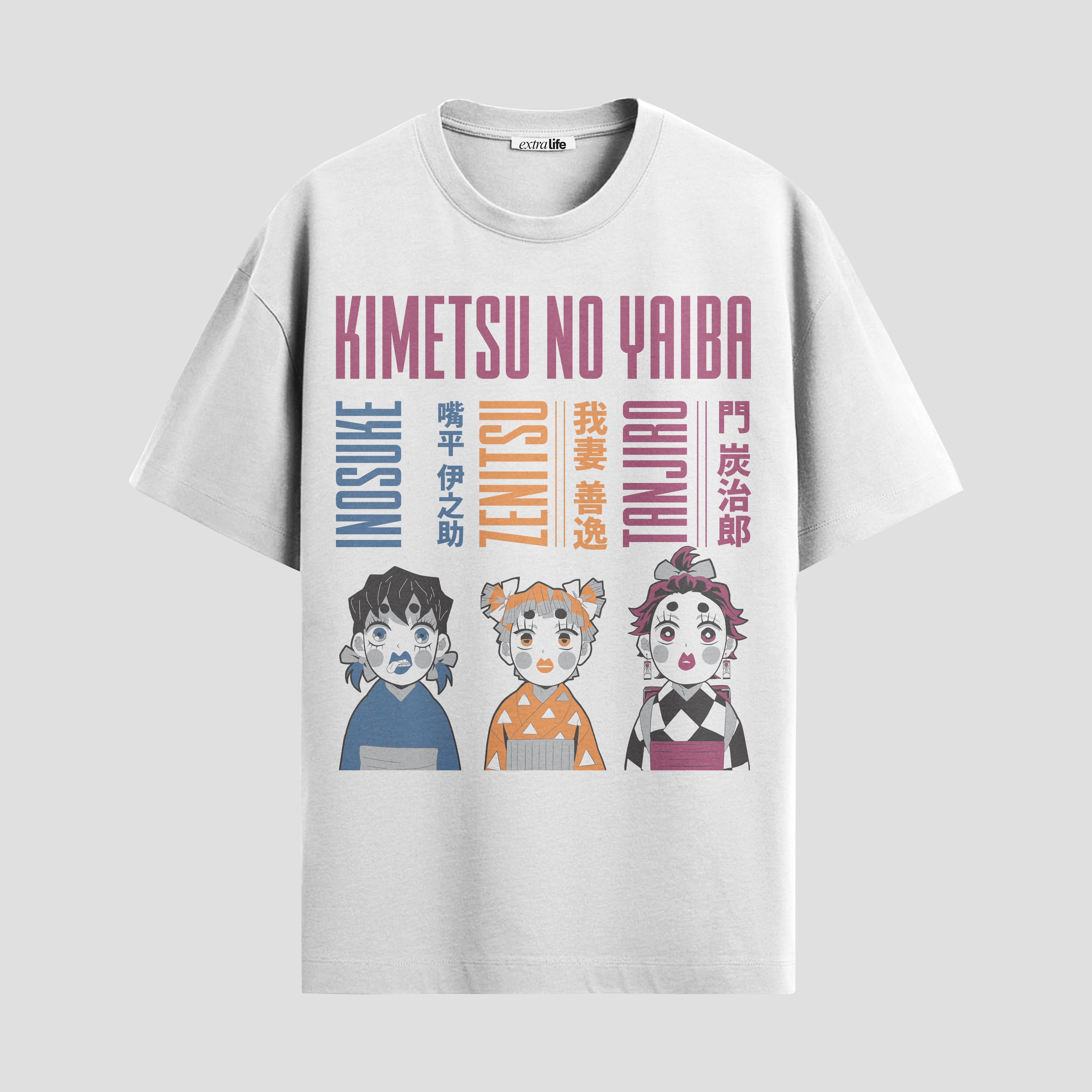 Playera urbana de anime y gaming ExtraLife MX, corte Standard Fit unisex ligero y transpirable en color Deep Black y Pure White, ropa de uso diario para gym y casual.