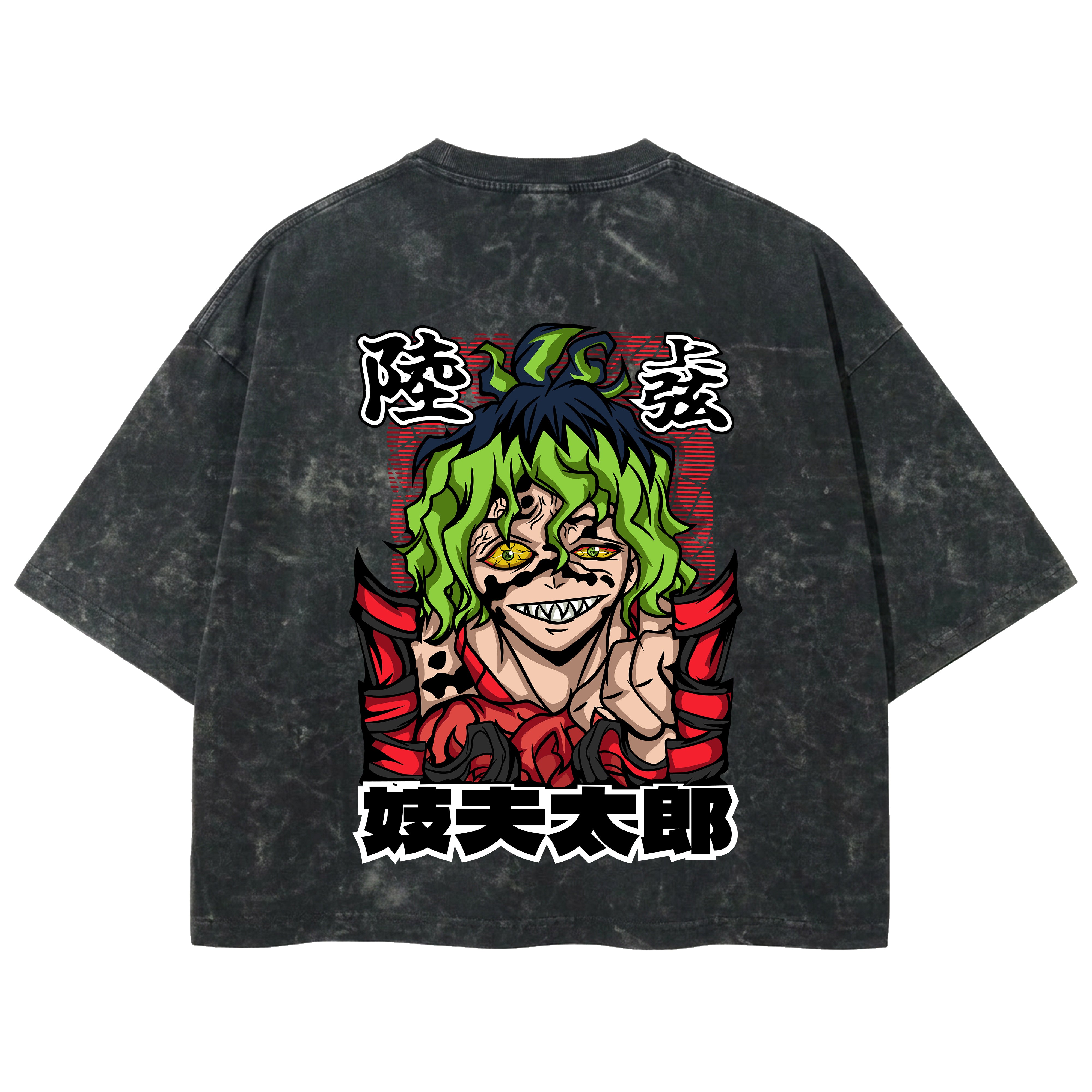 Playera streetwear premium de anime y gaming ExtraLife MX, corte boxy deluxe mineral wash heavyweight en color Acid Wash, moda urbana mexicana de culto.