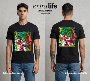 Cazadores de la Noche | Veneno y Proteccion #01023 - Playera Standard Fit | Deep Black - Foto en modelo