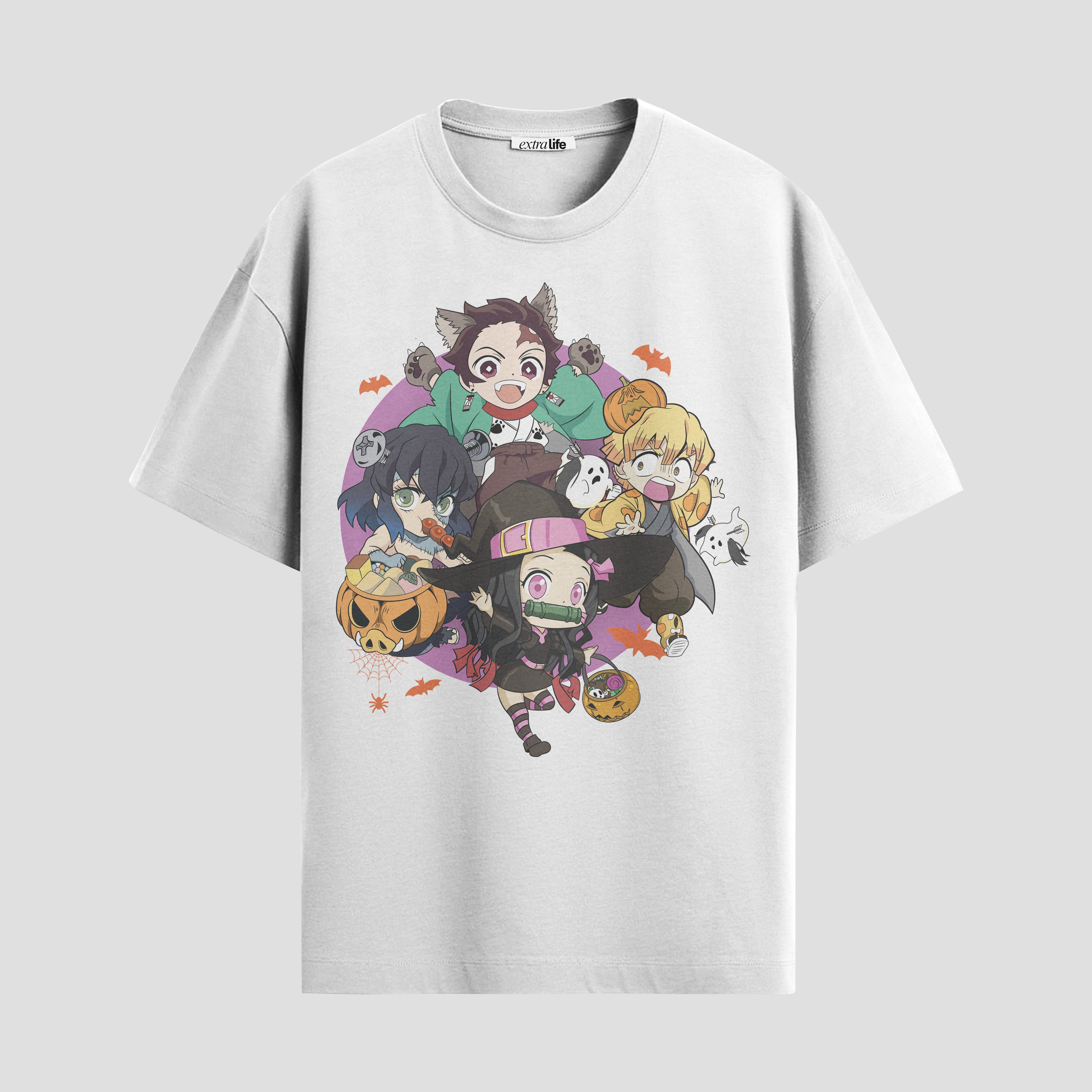 Playera urbana de anime y gaming ExtraLife MX, corte Standard Fit unisex ligero y transpirable en color Deep Black y Pure White, ropa de uso diario para gym y casual.