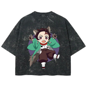Playera streetwear premium de anime y gaming ExtraLife MX, corte boxy deluxe mineral wash heavyweight en color Acid Wash, moda urbana mexicana de culto.
