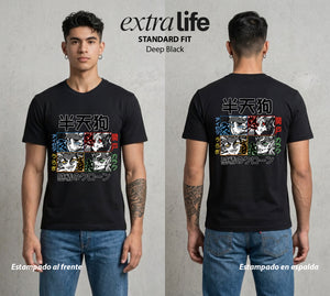 Cazadores de la Noche | Las Emociones del Mal #01032 - Playera Standard Fit | Deep Black - Foto en modelo
