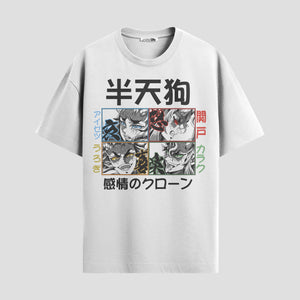 Playera urbana de anime y gaming ExtraLife MX, corte Standard Fit unisex ligero y transpirable en color Deep Black y Pure White, ropa de uso diario para gym y casual.