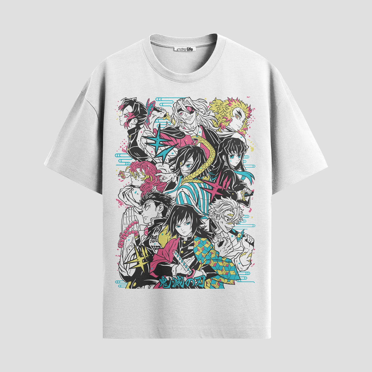 Playera urbana de anime y gaming ExtraLife MX, corte Classic Premium unisex ligero y transpirable en color Deep Black y Pure White, ropa de uso diario para gym y casual.