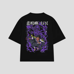 Playera streetwear premium de anime y gaming ExtraLife MX, corte oversized drop shoulder ligero y fresco en color Deep Black y Off-White, moda urbana mexicana de culto.
