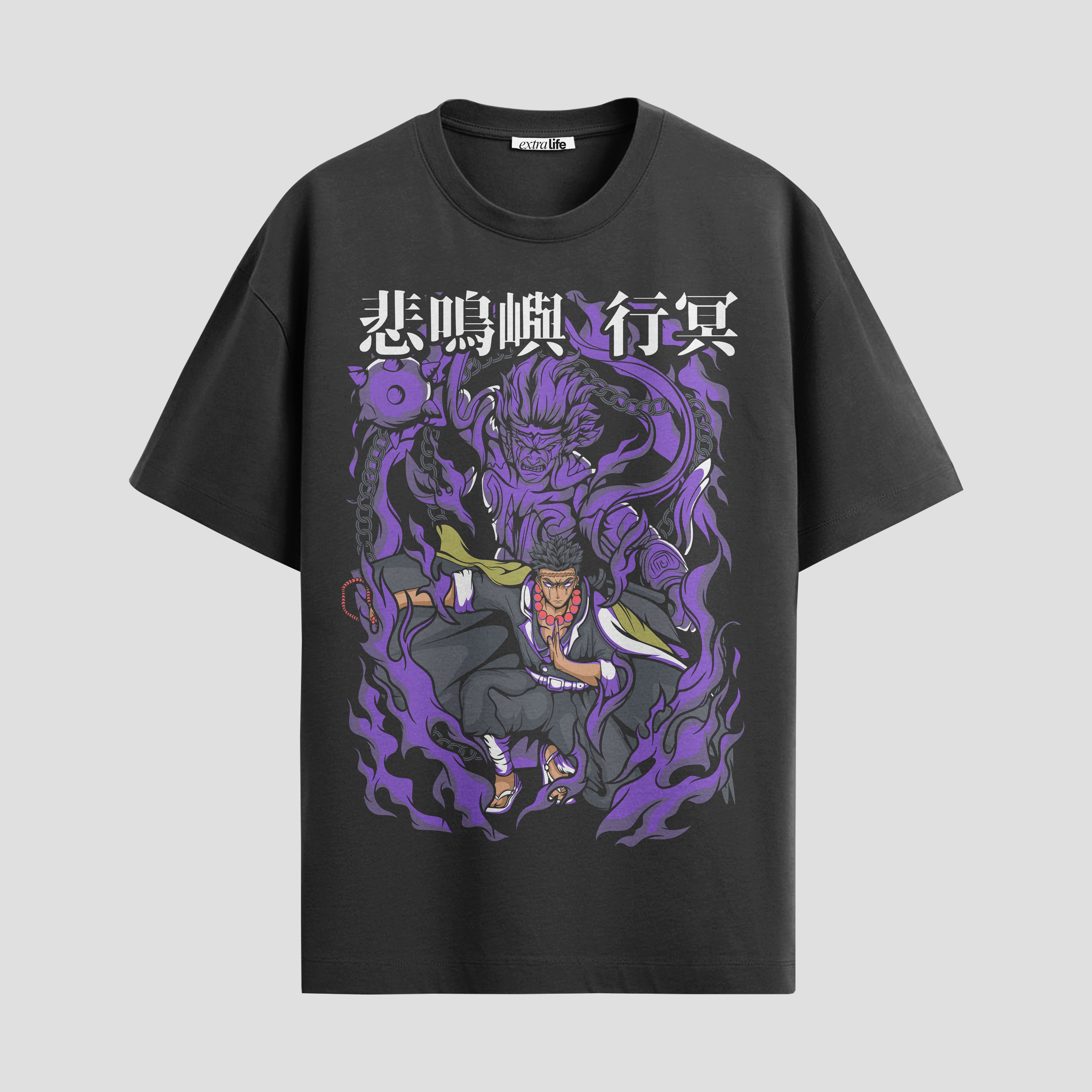 Playera urbana de anime y gaming ExtraLife MX, corte Standard Fit unisex ligero y transpirable en color Deep Black y Pure White, ropa de uso diario para gym y casual.