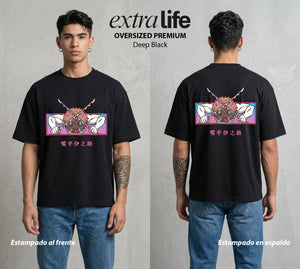 Cazadores de la Noche | El Salvaje del Monte #01047 - Playera Oversized Premium | Deep Black - Foto en modelo