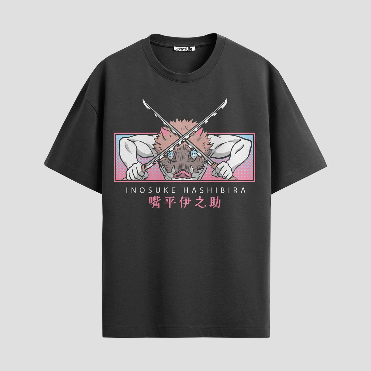 Playera urbana de anime y gaming ExtraLife MX, corte Classic Premium unisex ligero y transpirable en color Deep Black y Pure White, ropa de uso diario para gym y casual.