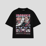 Playera streetwear premium de anime y gaming ExtraLife MX, corte oversized drop shoulder ligero y fresco en color Deep Black y Off-White, moda urbana mexicana de culto.