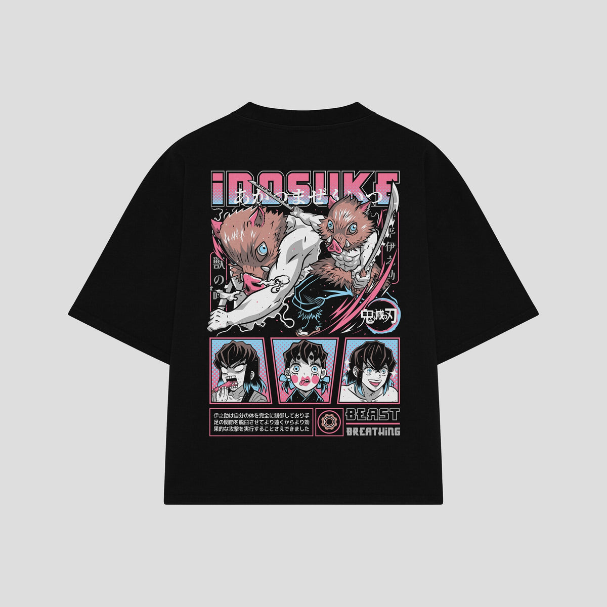 Playera streetwear premium de anime y gaming ExtraLife MX, corte oversized drop shoulder ligero y fresco en color Deep Black y Off-White, moda urbana mexicana de culto.