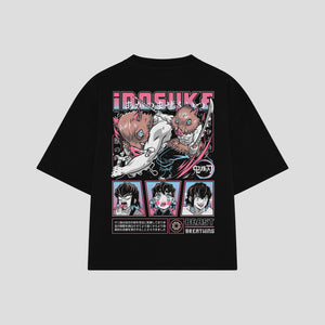 Playera streetwear premium de anime y gaming ExtraLife MX, corte oversized drop shoulder ligero y fresco en color Deep Black y Off-White, moda urbana mexicana de culto.
