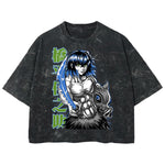Playera streetwear premium de anime y gaming ExtraLife MX, corte boxy deluxe mineral wash heavyweight en color Acid Wash, moda urbana mexicana de culto.