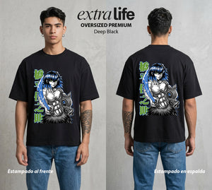 Cazadores de la Noche | El Salvaje del Monte #01057 - Playera Oversized Premium | Deep Black - Foto en modelo