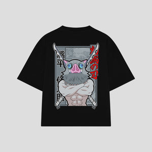 Playera streetwear premium de anime y gaming ExtraLife MX, corte oversized drop shoulder ligero y fresco en color Deep Black y Off-White, moda urbana mexicana de culto.