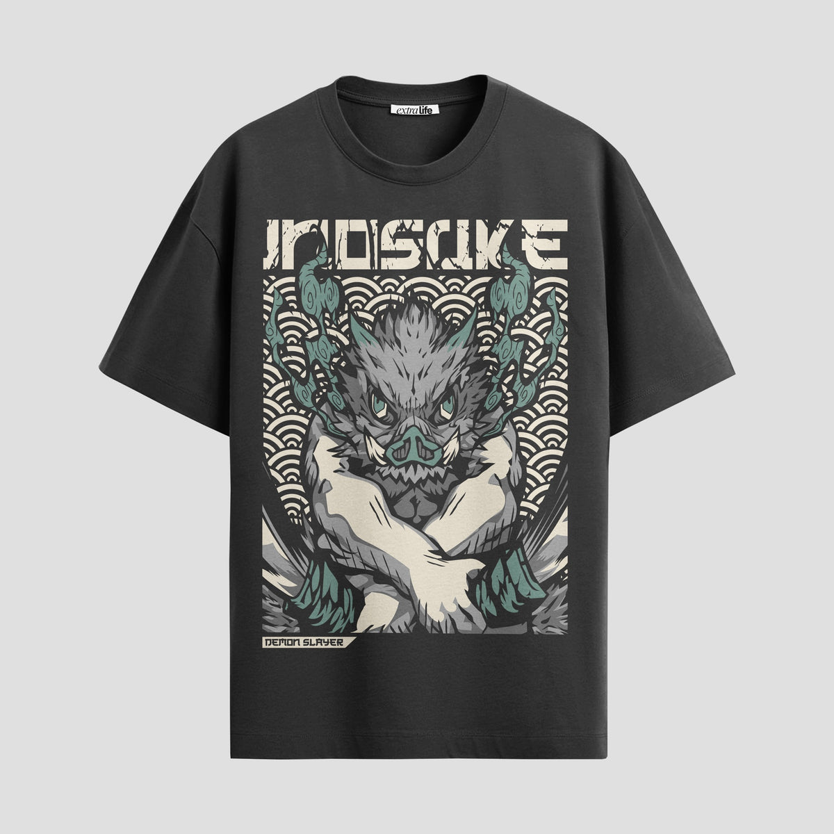 Playera urbana de anime y gaming ExtraLife MX, corte Classic Premium unisex ligero y transpirable en color Deep Black y Pure White, ropa de uso diario para gym y casual.