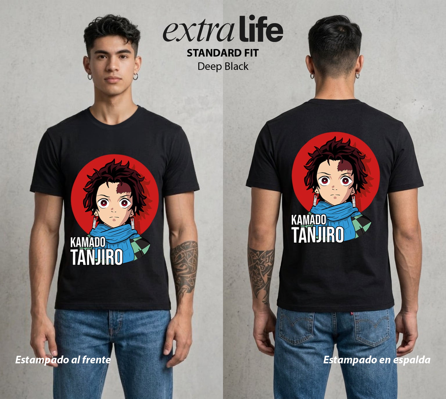Cazadores de la Noche | El Cazador del Agua #01066 - Playera Standard Fit | Deep Black - Foto en modelo