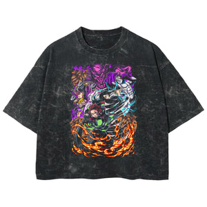 Playera streetwear premium de anime y gaming ExtraLife MX, corte boxy deluxe mineral wash heavyweight en color Acid Wash, moda urbana mexicana de culto.