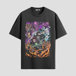 Playera urbana de anime y gaming ExtraLife MX, corte Standard Fit unisex ligero y transpirable en color Deep Black y Pure White, ropa de uso diario para gym y casual.
