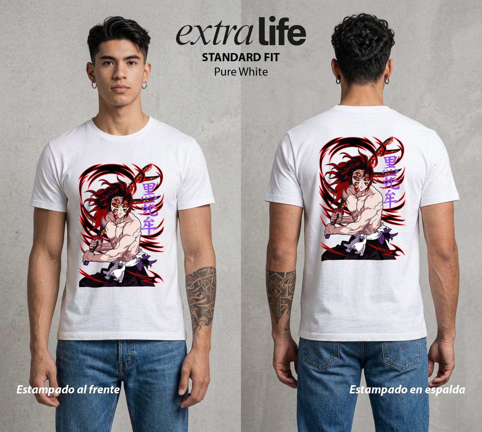 Cazadores de la Noche | La Luna del Oscuro #01074 - Playera Standard Fit | Pure White - Foto en modelo