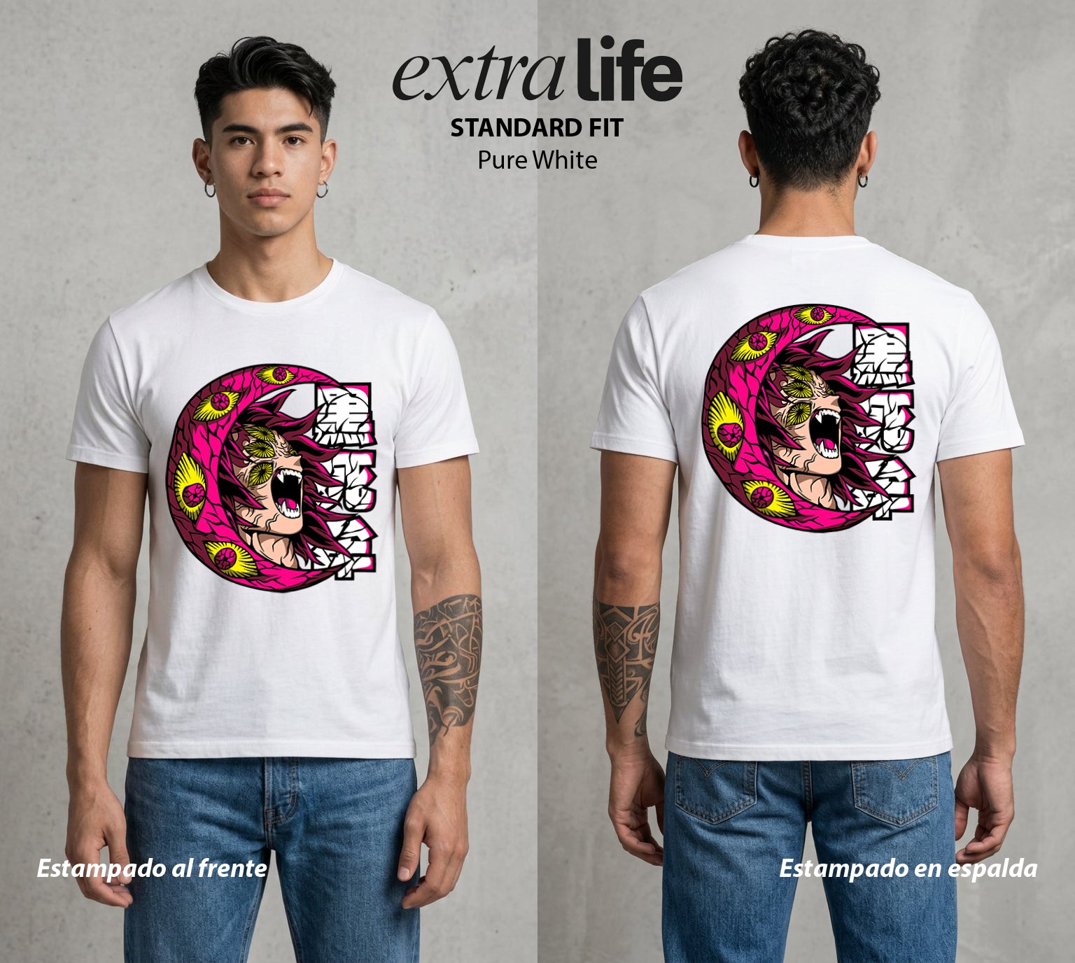Cazadores de la Noche | El Hermano del Sol #01077 - Playera Standard Fit | Pure White - Foto en modelo