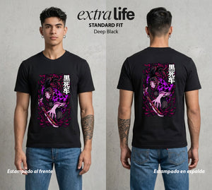 Cazadores de la Noche | El Demon de la Luna #01080 - Playera Standard Fit | Deep Black - Foto en modelo