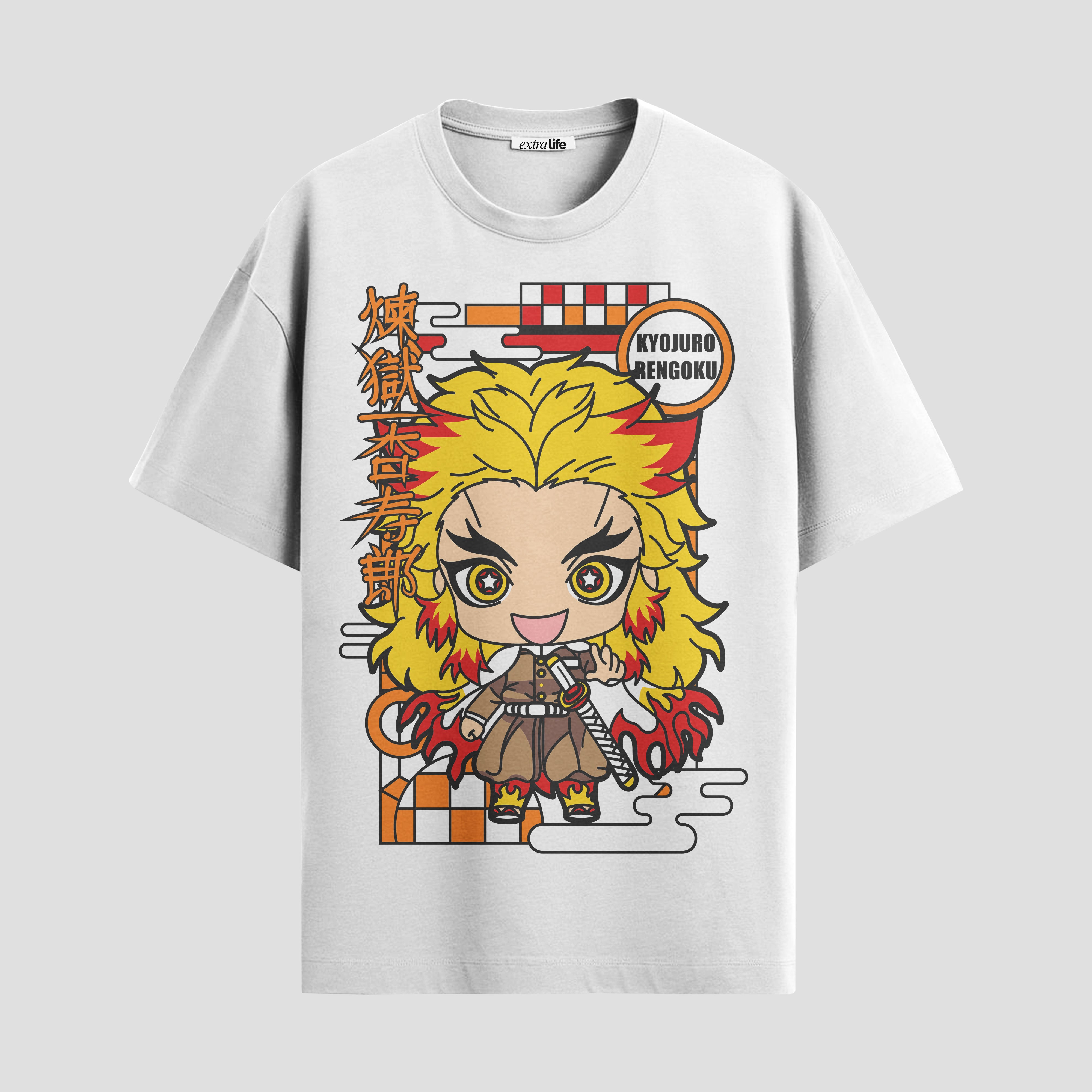 Playera urbana de anime y gaming ExtraLife MX, corte Standard Fit unisex ligero y transpirable en color Deep Black y Pure White, ropa de uso diario para gym y casual.