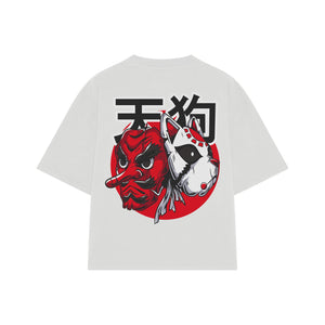 Playera streetwear premium de anime y gaming ExtraLife MX, corte oversized drop shoulder ligero y fresco en color Deep Black y Off-White, moda urbana mexicana de culto.