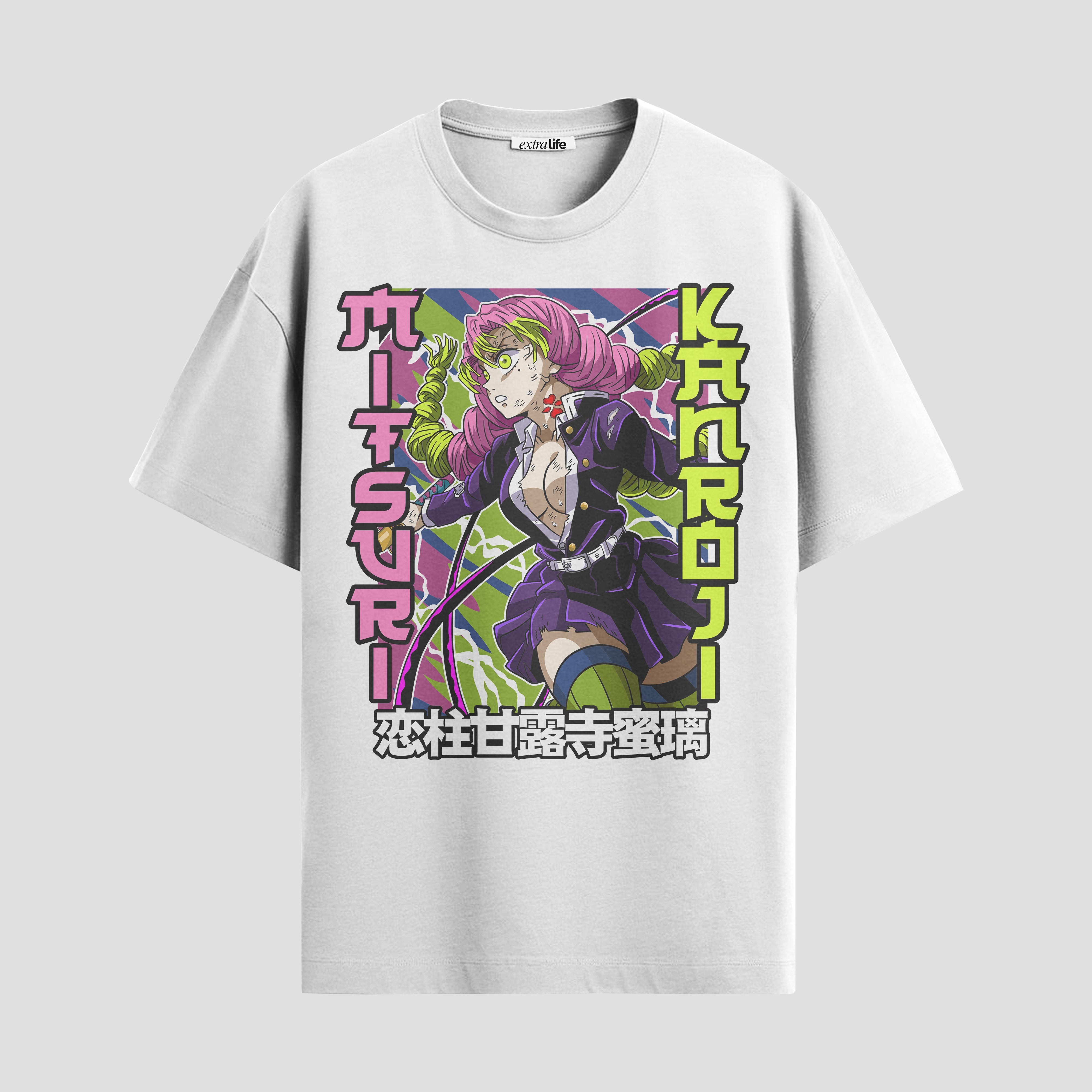 Playera urbana de anime y gaming ExtraLife MX, corte Standard Fit unisex ligero y transpirable en color Deep Black y Pure White, ropa de uso diario para gym y casual.