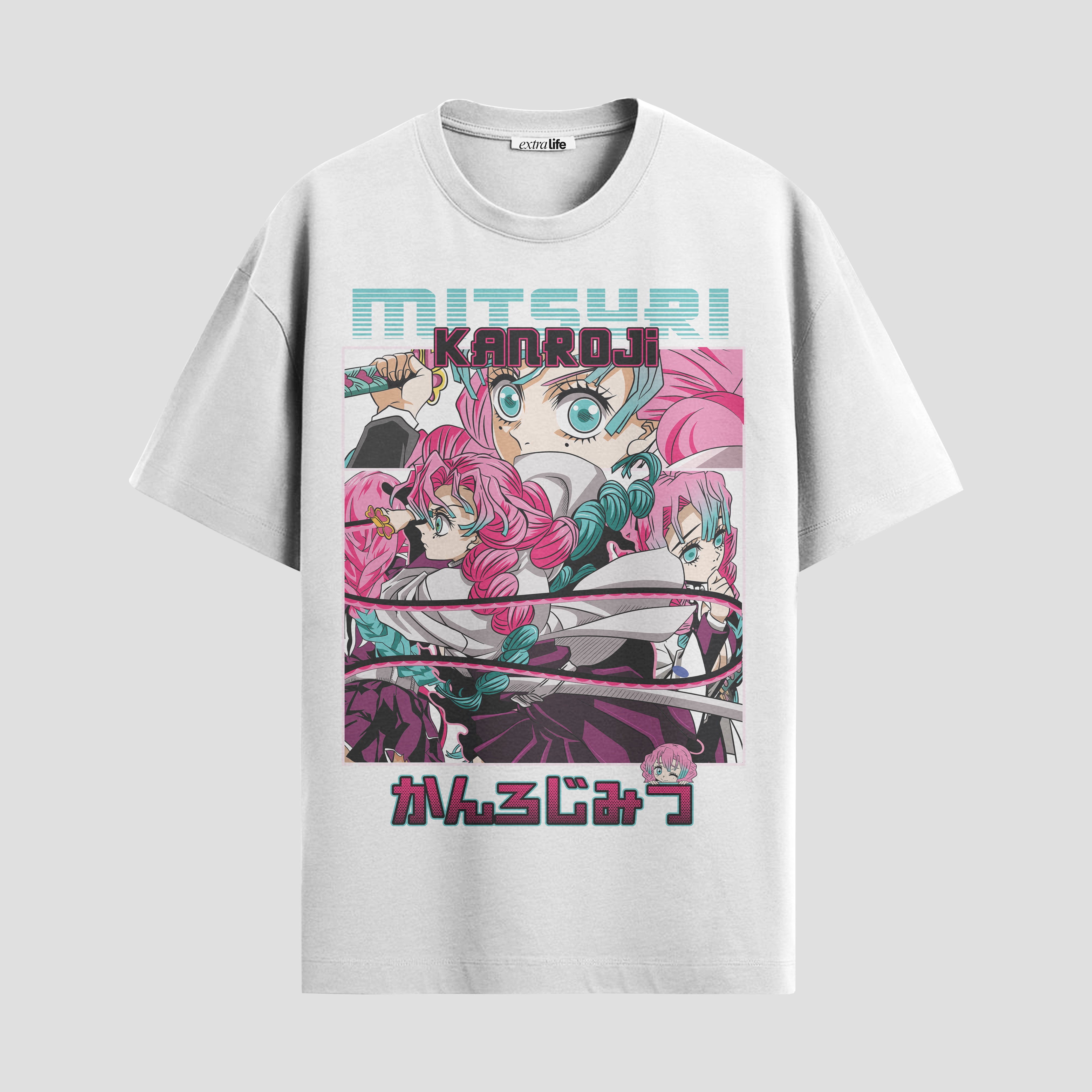 Playera urbana de anime y gaming ExtraLife MX, corte Standard Fit unisex ligero y transpirable en color Deep Black y Pure White, ropa de uso diario para gym y casual.