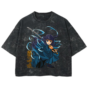 Playera streetwear premium de anime y gaming ExtraLife MX, corte boxy deluxe mineral wash heavyweight en color Acid Wash, moda urbana mexicana de culto.