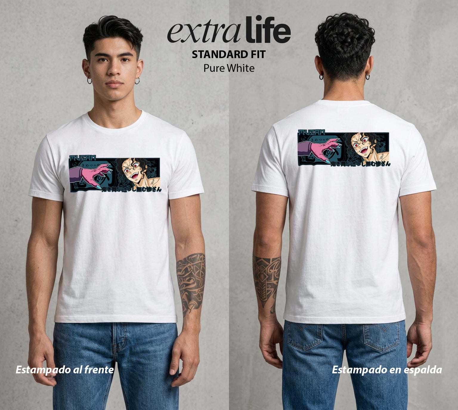 Cazadores de la Noche | El Primero en la Noche #01121 - Playera Standard Fit | Pure White - Foto en modelo