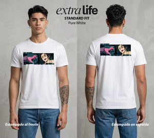 Cazadores de la Noche | El Primero en la Noche #01121 - Playera Standard Fit | Pure White - Foto en modelo