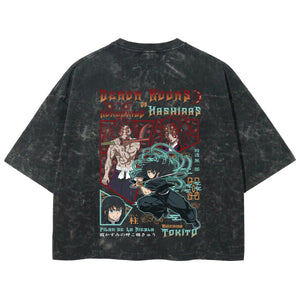 Playera streetwear premium de anime y gaming ExtraLife MX, corte boxy deluxe mineral wash heavyweight en color Acid Wash, moda urbana mexicana de culto.