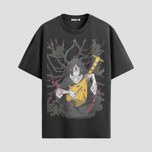 Playera urbana de anime y gaming ExtraLife MX, corte Standard Fit unisex ligero y transpirable en color Deep Black y Pure White, ropa de uso diario para gym y casual.